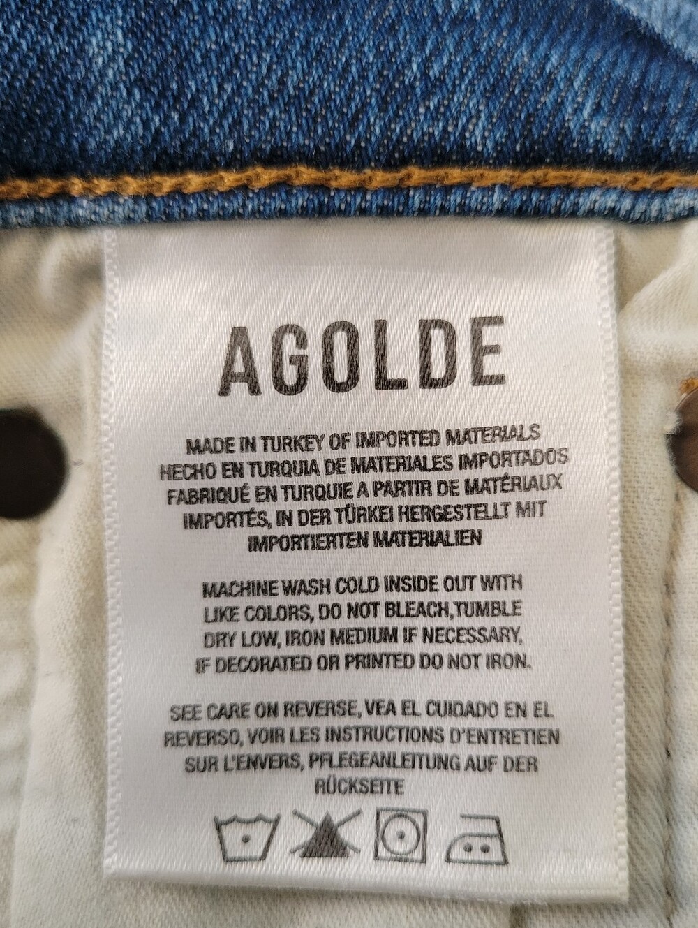 AGolde Toni Mid Rise Straight Leg Denim Jeans Stratosphere 27 - Picture 15 of 16